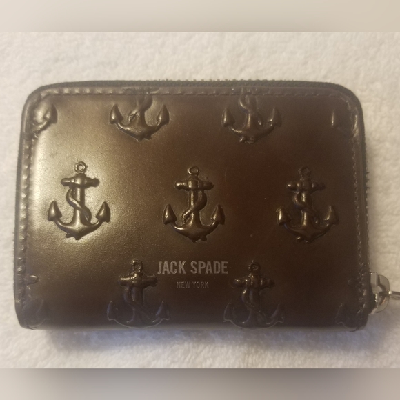 Jack Spade Accessories Rare Brown Leather Jack Spade Zip Around